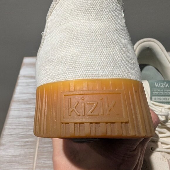 Kizik Brooklyn Hands-Free Slip-On Sneaker Canvas Suede White Women's 7 - Picture 14 of 16